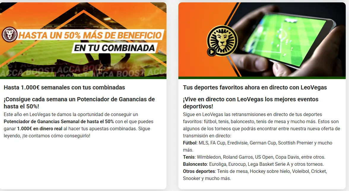 gran bonificación Leovegas